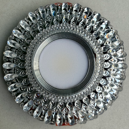 LED Spot ORBITA, 5W, okrúhle, studené svetlo + RGB, biela, živica a sklo