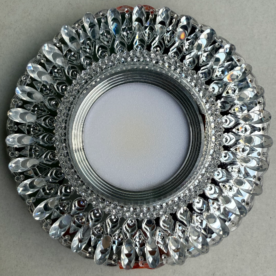 LED Spot ORBITA, 5W, okrúhle, studené svetlo + RGB, biela, živica a sklo