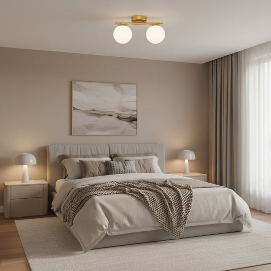 ORI LED a krištáľový luster, 30cm, 2xG9, Glóbusy, Zlatý