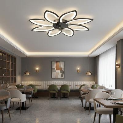 Lustra LED Ventilator ANEMO cu Telecomanda, 47W, D87cm, Lumina Rece/Neutra/Calda, Metal si Plastic, Negru