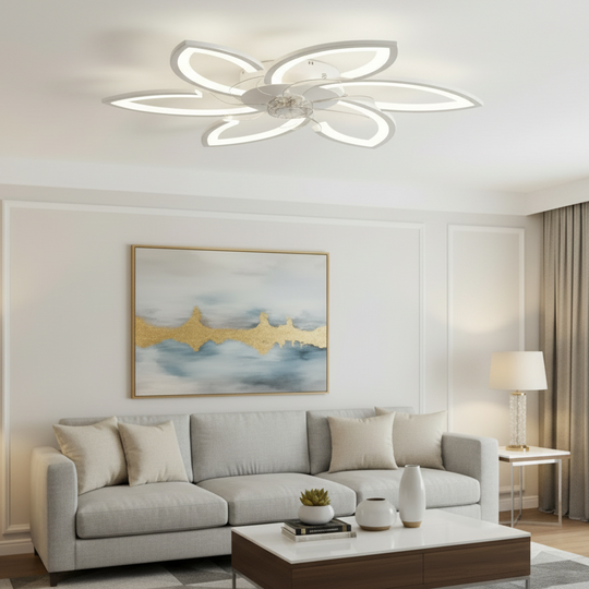 ANEMO ventilátorový LED luster s diaľkovým ovládaním, 36W, D76,5cm, studené/neutrálne/teplé svetlo, biely
