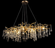 Crystal Luster Waltz Rhapsody, 9x G9, zlato, 60 cm, nastaviteľná výška