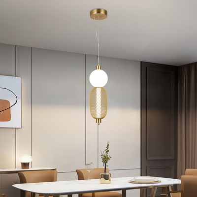 Závesný LED luster LM550/2GD, 11W, Svetlo 3000/4000/6000K, Zlatý, Nastaviteľná výška