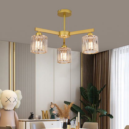 Moderný klasický luster LC110/3GD s krištáľom, 3x E27, zlato, kov a krištáľ