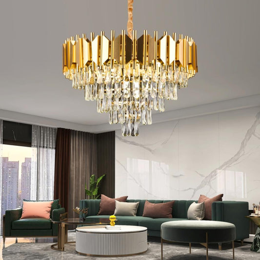 Luster Crystal Braylen 8x E27 60 cm Zlatý priemer