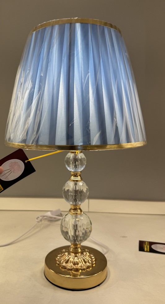 Veioza VZ213BL, 1x E27, kov a textil, modrá a zlatá