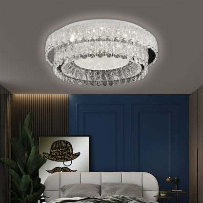 LED luster LLC130/1CH, krištáľ a kov, 31W, 1 kruh, stmievateľné, nastaviteľná výška, studené/teplé/neutrálne svetlo, luxusné osvetlenie