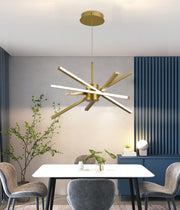 LED luster s diaľkovým ovládaním LT176/5GD, 69W, 5 prvkov, studené/teplé/neutrálne svetlo 3000K/4000K/6000K, stmievateľné, zlaté, nastaviteľná výška, kov a akryl