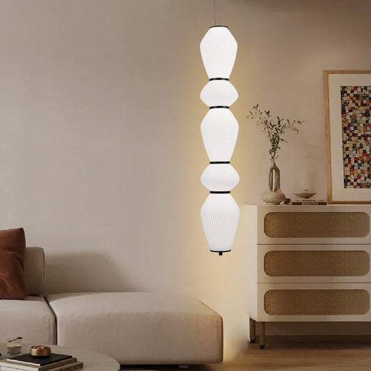 Závesný LED luster s diaľkovým ovládaním 78W, LM510/5BK, Nastaviteľná výška, Teplé/Studené/Neutrálne svetlo 3000K/4000K/6000K, Biely, Kov