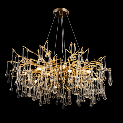Crystal Luster Waltz Rhapsody, 9x G9, zlato, 60 cm, nastaviteľná výška