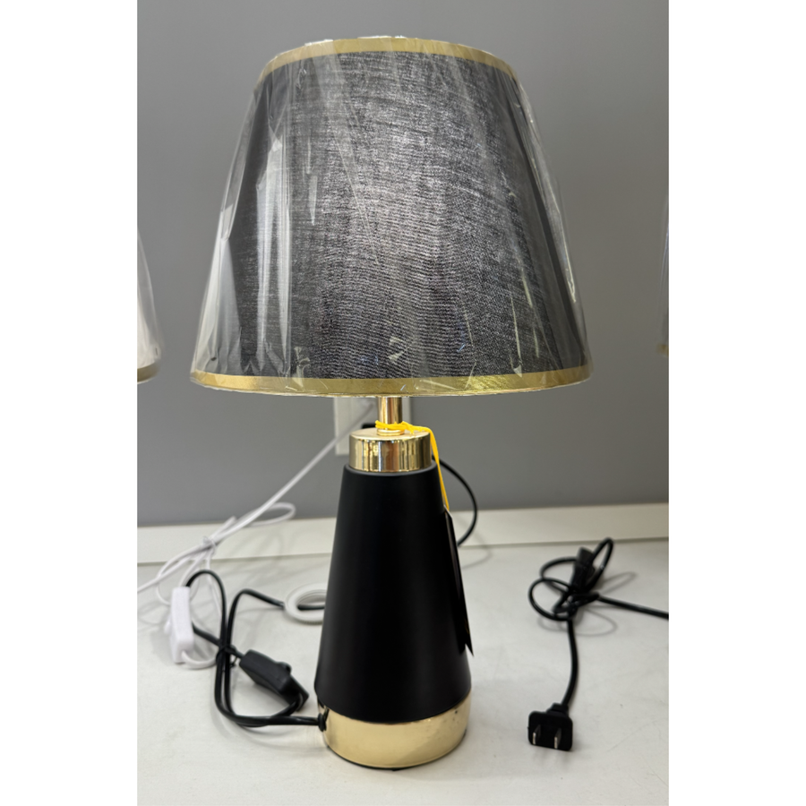 Veioza VZ210BK, 1x E27, kov a textil, čierna a zlatá