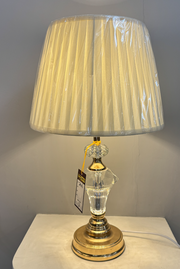 Veioza VZ215WH, 1x E27, kov a textil, biela a zlatá