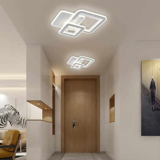 Námestie LED LED, 34 W, 3 štvorce, studené/horúce/neutrálne svetlo, biele