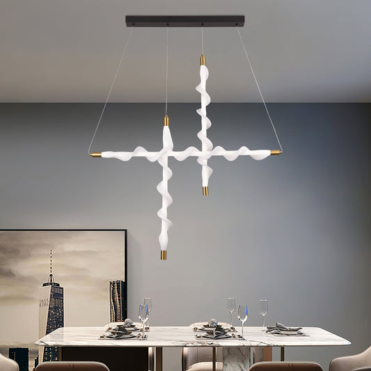 Závesný akrylový LED luster LT761/3GD, svetlo 3000/4000/6000K, biely, nastaviteľná výška