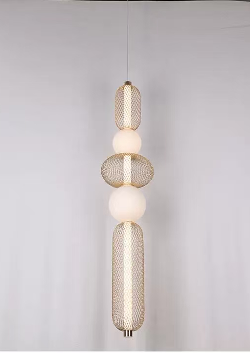 Závesný LED luster LM551/5GD, 28W, Svetlo 3000/4000/6000K, Zlatý, Nastaviteľná výška