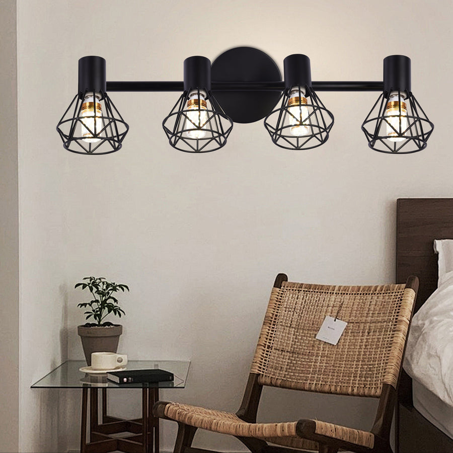 Luster s tienidlom, GRACIE, LC365/4BK, diamant, 4xE14, čierny, kov