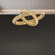 LED luster LLC130/1CH, krištáľ a kov, 31W, 1 kruh, stmievateľné, nastaviteľná výška, studené/teplé/neutrálne svetlo, luxusné osvetlenie