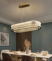 LED luster LLC130/1CH, krištáľ a kov, 31W, 1 kruh, stmievateľné, nastaviteľná výška, studené/teplé/neutrálne svetlo, luxusné osvetlenie