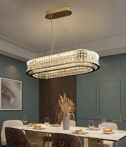 LED luster LLC130/1CH, krištáľ a kov, 31W, 1 kruh, stmievateľné, nastaviteľná výška, studené/teplé/neutrálne svetlo, luxusné osvetlenie