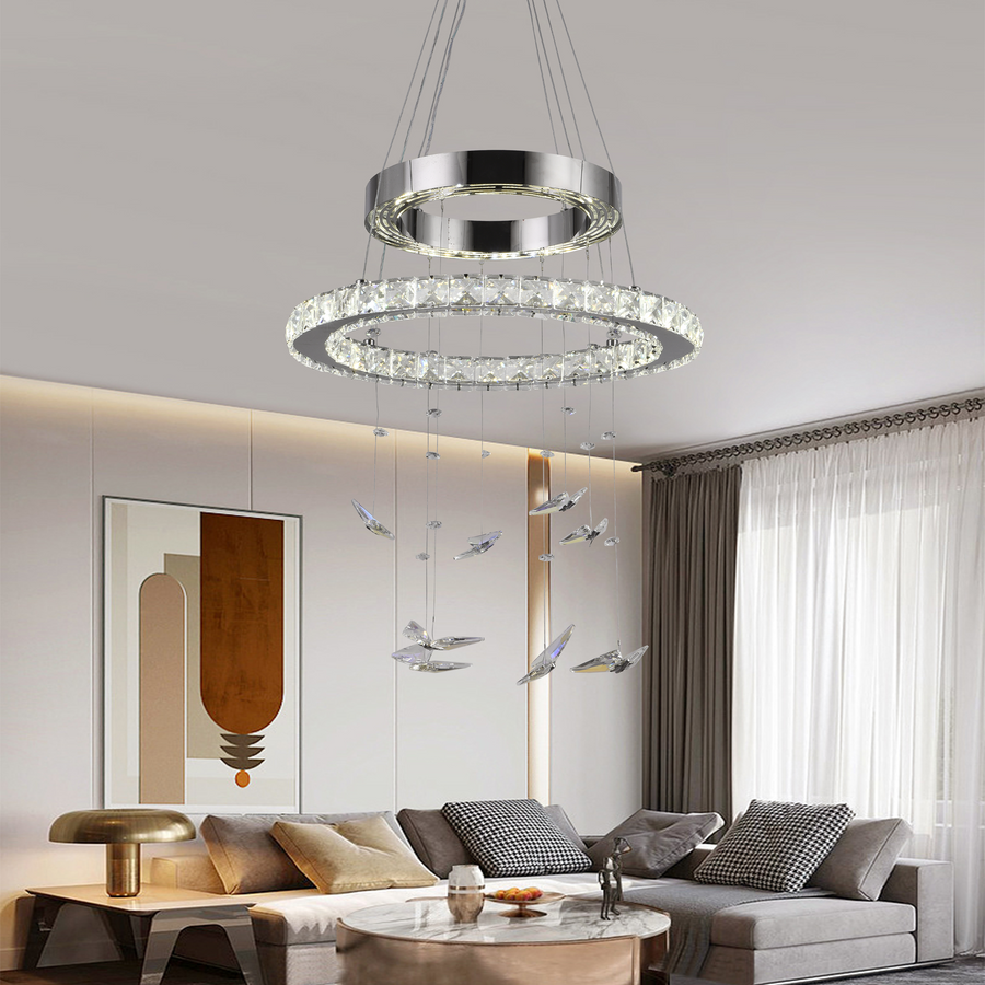 LED kryštál LULUS s 118 W Silver Latifah Diaľkovým ovládaním