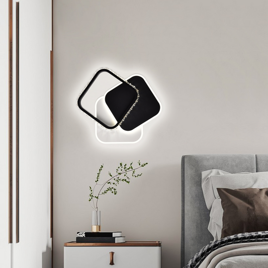 LED LED LED Prismiq, 34W, 3 štvorce, studené/horúce/neutrálne svetlo, čierne