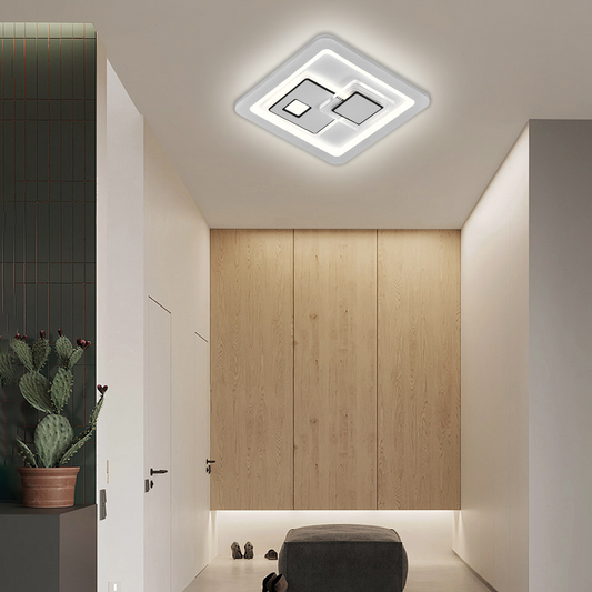 LED luster KEREN 24W, priemer 26cm, štvorcový, studené/teplé/neutrálne svetlo, biely