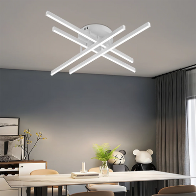 LED luster na diaľkové ovládanie GIO, 54W, 4 prvky, studené/chladné/neutrálne svetlo, stmievateľné, biely