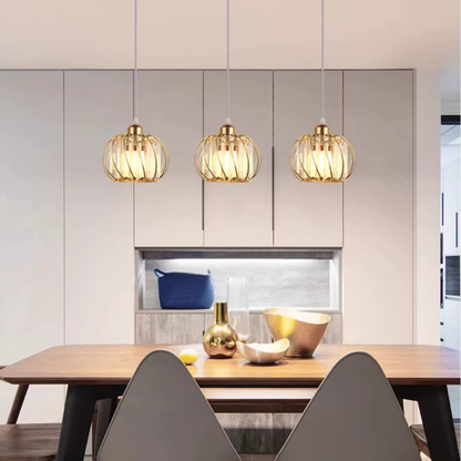 Moderný klasický luster, závesný, Monica LC910/3LGD, 3 X E27, zlato, kov a sklo, nastaviteľná výška