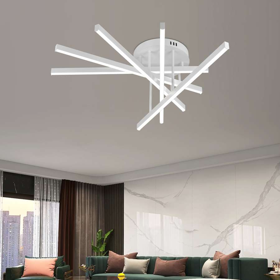 LED luster na diaľkové ovládanie GIO, 65W, 5 prvkov, studené/chladné/neutrálne svetlo, stmievateľné, biely