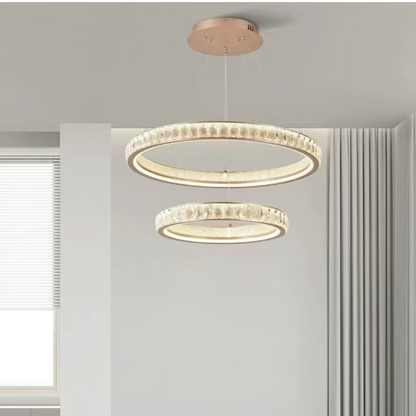 Candelabru Cristal, Kensington Magno, 62W, Auriu, 2 elemente, Inaltime reglabila, Lumina Calda/Rece/Neutra