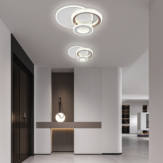 LED LED fraktalum rondo, 36W, 3 kruhy, studené/horúce/neutrálne svetlo, čierna