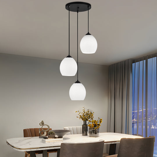 Lustra LM530/3BK, 3 X E27, Negru, Metal si Sticla Lustre Clasice Default Title Alessandro Design