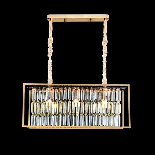 Krištáľový luster, CC1676/650X200GD, 3xE14, lesklé zlato, nastaviteľná výška, kov a krištáľ