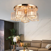 Sasha moderný klasický luster, LC117/5GD, 5x E27, kov a krištáľ, zlato, tienidlo