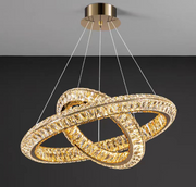 LED luster LLC130/1CH, krištáľ a kov, 31W, 1 kruh, stmievateľné, nastaviteľná výška, studené/teplé/neutrálne svetlo, luxusné osvetlenie