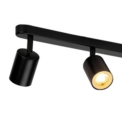 Moderný klasický luster, LC500/4BK s lineárnym projektorom, 4XGU10, kov, čierny