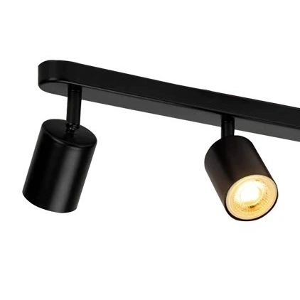 Moderný klasický luster, LC500/4BK s lineárnym projektorom, 4XGU10, kov, čierny