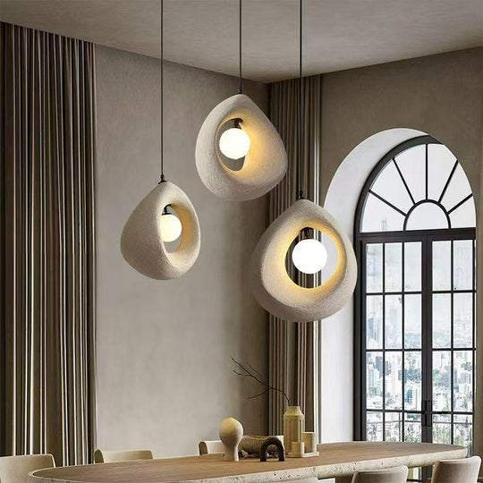 FOAMER Moderný luster, 35 cm, závesný, 1 X E27, biely, kov a pena, nastaviteľná výška Moderné lustre Predvolený názov Alessandro Design