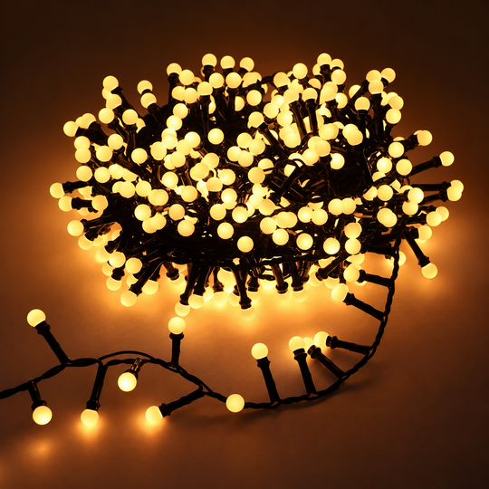 Lineárny vianočný typ inštalácie Mini glóbusy, teplé svetlo, 1000 cm, 300 LED, IP44