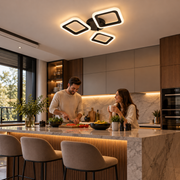 LED luster PULSARIS 40W, 3 štvorce, studené/teplé/neutrálne svetlo, čierny