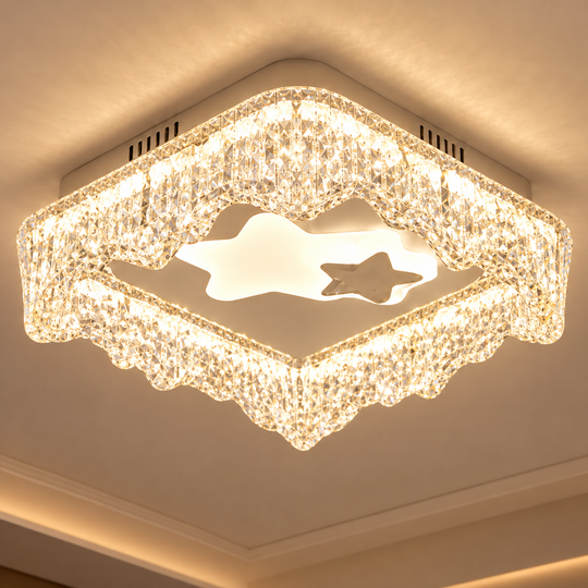 LED luster ICE Petito, 22W, rozmer 18x18cm, teplé/neutrálne/studené svetlo, biela, kov a akryl