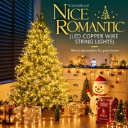 Lineárna vianočná inštalácia so strieborným drôtom, teplé svetlo, 1000 cm, 100 LED