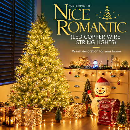 Lineárna vianočná inštalácia so strieborným drôtom, teplé svetlo, 1000 cm, 100 LED