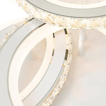 Lust Led Nova Rovon s kryštálmi, 3 svetelnými zdrojmi, RGB, s diaľkovým ovládaním, 103 W, bielym a nerezovým