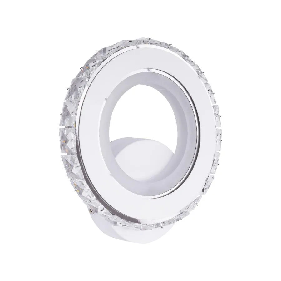 Naneste LED Borandis 20W, biela s chrómom, akrylom a kryštálom, studené/horúce/neutrálne svetlo
