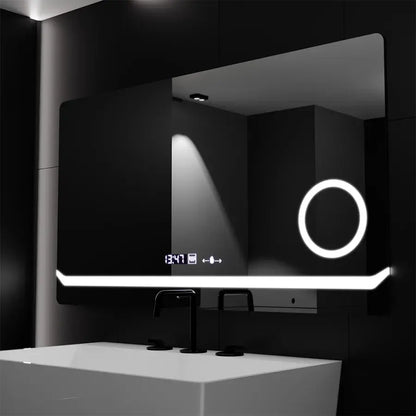 Zrkadlo LED obdĺžnikový 80x60cm Definícia Motionglow Marcello Demontačné hodinové odmrazovanie systému
