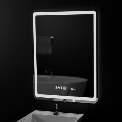 Obdĺžnikové LED zrkadlo 60x80cm Motionglow Sensor Marcellow Wizz Systém rozmrazujúcej hodiny a smiešne teplomer