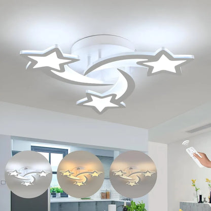 LED luster s diaľkovým ovládaním hypomoa, 56 W, 3 hviezdičky, studené/horúce/neutrálne svetlo, nestabilné, biele
