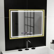 LED obdĺžnikové LED zrkadlo 80x60cm Crystallo Motionglow Marcello Smoteble Clock Defosting System