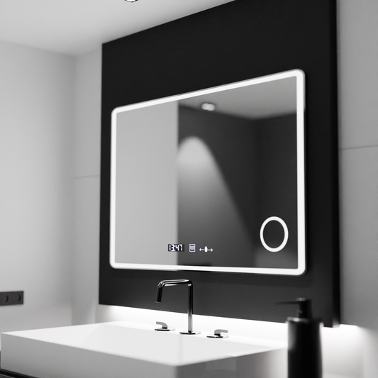Zrkadlové obdĺžnikové obdĺžnikové 120x80cm Aura Riflesso poro Motionglow Marcello System Disabilities & Termometer Caimity of Cosmetic